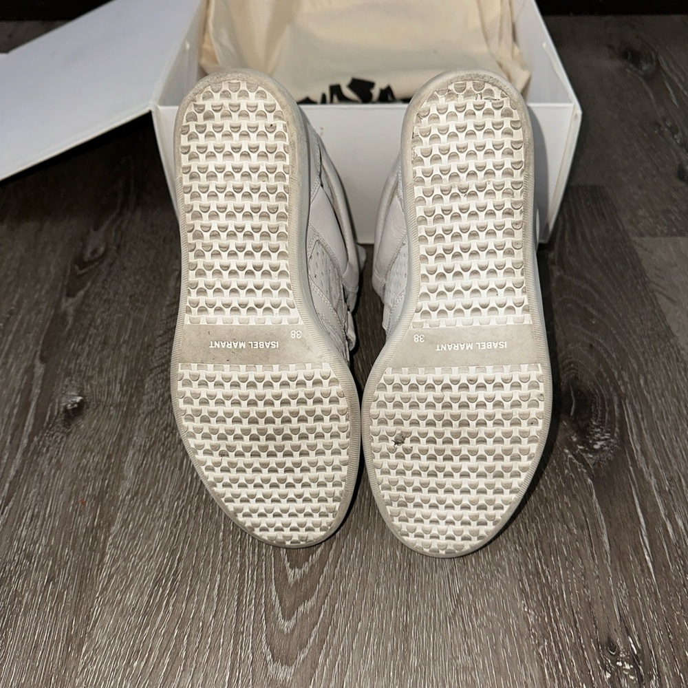 Isabel Marant Bekett White Leather Platform Sneakers - Picture 10 of 12